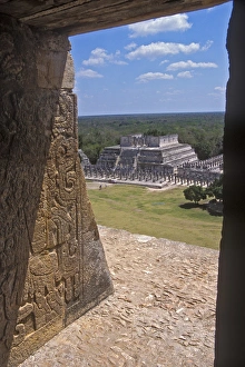 Prints of View from top of ancient Mayan structure in Chichen Itza, Yucatan, Mexico Images Dated 2010 July: Chichen Itza View from the Top Print, Mexico