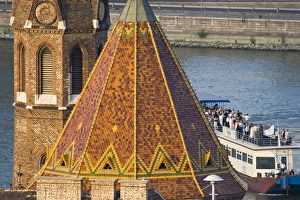 Hungarian Architecture Photos Prints: View of architecture and the Danube River, Buda side of Budapest, Capital of Hungary