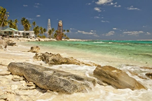 View of lighthouse on Half Moon Caye Natural Monument. Central America, Belize. (NR) View of lighthouse on Half Moon Caye Natural Monument. Central America, Belize. (NR)