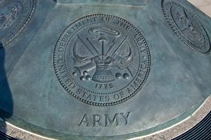 Washington, DC, National WWII Memorial, Army emblem Washington, DC, National WWII Memorial, Army emblem