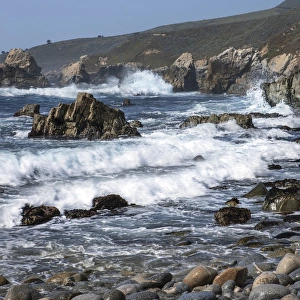Waves break on rocky coast. Garrapata State Park. View towards North. Entrance #7 Waves break on rocky coast. Garrapata State Park. View towards North. Entrance #7