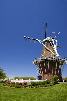 Windmill Island park with tulips in bloom at Holland, Michigan Windmill Island park with tulips in bloom at Holland, Michigan