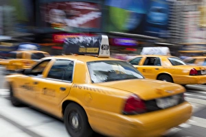 Yellow taxi Cabs, just off Times Square, Manhattan, New York Yellow taxi Cabs, just off Times Square, Manhattan, New York