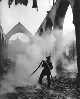 Blitz in Plymouth -- St Andrews Parish Church, WW2 Blitz in Plymouth -- St Andrews Parish Church, WW2