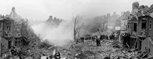 Bomb damage in Kilgour Road, SE London, WW2 Bomb damage in Kilgour Road, SE London, WW2
