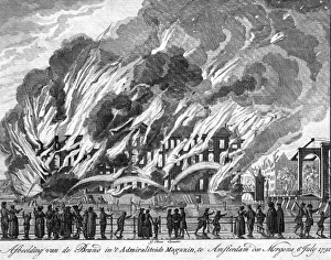 Explosion and fire at the Admiralty Magazine, Amsterdam Explosion and fire at the Admiralty Magazine, Amsterdam