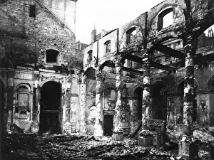 Fire damage at St Lawrence Jewry, City of London, WW2 Fire damage at St Lawrence Jewry, City of London, WW2