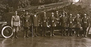 Fire engine with crew, Southgate, North London, WW1 Fire engine with crew, Southgate, North London, WW1