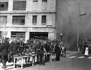 Firefighters at Lyons Maid, Stamford Street, London Firefighters at Lyons Maid, Stamford Street, London