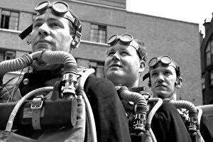 Print favourites Collection: LFB Firefighters wearing breathing apparatus LFB150