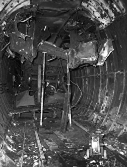 Scene inside London Underground tunnel after a crash Scene inside London Underground tunnel after a crash