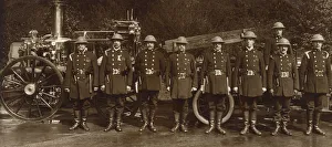 Steam engine with crew, Southgate, North London Steam engine with crew, Southgate, North London
