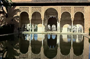 Alhambra palace and reflecting pool, Granada, Spain Alhambra palace and reflecting pool, Granada, Spain