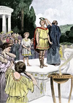 Ancient Greek athlete proclaimed the winner Ancient Greek athlete proclaimed the winner