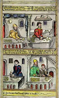 Bakers at their trade in the late Middle Ages Bakers at their trade in the late Middle Ages