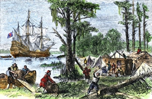 Colonists arrival at Jamestown, Virginia, 1607 Colonists arrival at Jamestown, Virginia, 1607