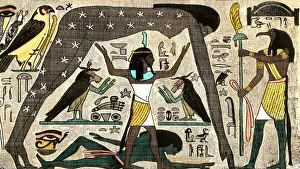 Egyptian deities separating night and day Egyptian deities separating night and day