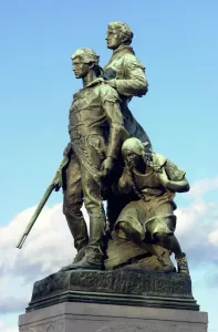Prints of Explorers Meriwether Lewis and William Clark with their Native American guide Sacagawea. Digital photograph of a bronze statue in Charlottesville Virginia William Clark Prints: Bronze Statue Print of Lewis and Clark with Sacagawea