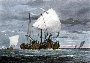 Fleet of Viking raiders in the Middle Ages Fleet of Viking raiders in the Middle Ages