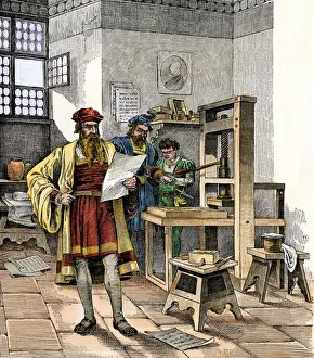 Gutenbergs printing press, 1450s