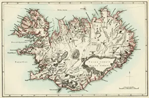 Iceland map, 1800s