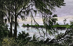 Native American canoe in the Georgia wilderness