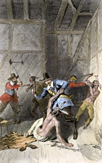Native Americans battling Plymouth colonists, 1620s Native Americans battling Plymouth colonists, 1620s