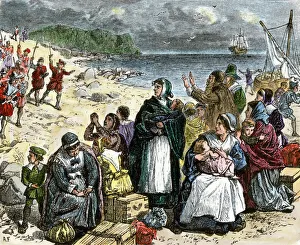 Puritans attempting to leaving England, early 1600s Puritans attempting to leaving England, early 1600s