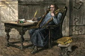 Martin Luther Prints: Martin Luther at His Desk Print