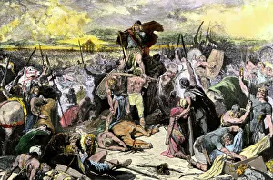 Visigoths and Romans defeating the Huns at Chalons Visigoths and Romans defeating the Huns at Chalons