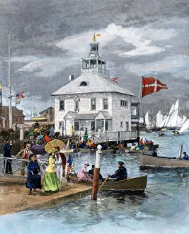 Yacht club in Newport, Rhode Island, 1880s Yacht club in Newport, Rhode Island, 1880s