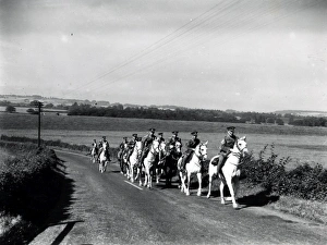 Cavalry riding on Duncton Hill. August 1936 Cavalry riding on Duncton Hill. August 1936