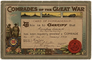 Comrades of the Great War Certificate 1920 Comrades of the Great War Certificate 1920