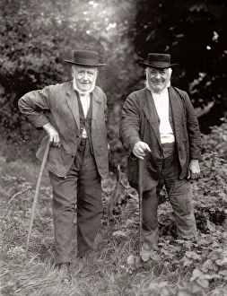 Two elderly gentlemen at Upperton, West Sussex, September 1935 Two elderly gentlemen at Upperton, West Sussex, September 1935