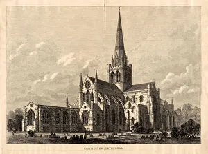 Engraving of Chichester Cathedral, 1881 Engraving of Chichester Cathedral, 1881