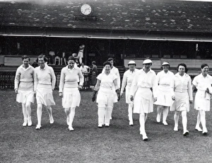 Ladies Cricket Match - Sussex v Middlesex at Horsham - May 1938 Ladies Cricket Match - Sussex v Middlesex at Horsham - May 1938