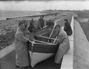 Lifeboat crew and shore boat, Selsey Lifeboat crew and shore boat, Selsey