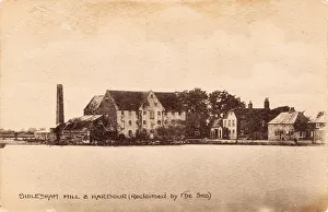 Prints of Sidlesham: Mill and harbour (reclaimed by the sea) Photographic Collection, West Sussex Record Office, Ref. PH 1214 West Sussex Prints: Sidlesham Mill Print: A watermill partially reclaimed by the sea