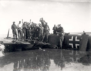 Soldiers working on downed Junkers 88, Pagham Harbour, 9 Sep 1940 Soldiers working on downed Junkers 88, Pagham Harbour, 9 Sep 1940