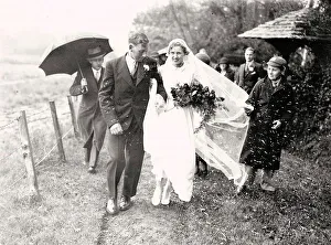 Prints of Wedding in the rain Wedding in the snow Print, October 1935 : Trending Image