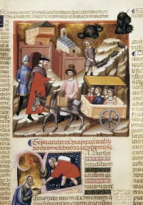 Gothic Art Miniature Painting Prints: 'Codex Iustiniani' or 'Justinian Codex' (1350)