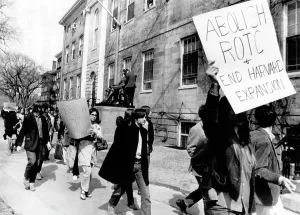 Vietnam War Protests Prints: Students protesting the R.O.T.C