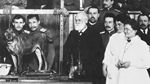 (1849-1936). Russian physiologist. Pavlov (center, with beard) with assistants (1849-1936). Russian physiologist. Pavlov (center, with beard) with assistants