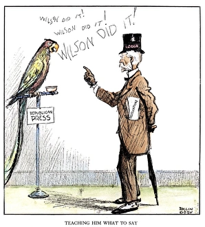 (1850-1924). American legislator and author. Cartoon by Rollin Kirby from the ' (1850-1924). American legislator and author. Cartoon by Rollin Kirby from the '