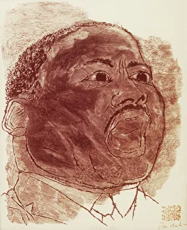 (1929-1968). American clergyman and reformer. Wood engraving, 1966, by Stefan Martin after Ben Shahn (1929-1968). American clergyman and reformer. Wood engraving, 1966, by Stefan Martin after Ben Shahn