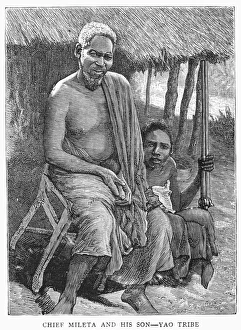 AFRICA: YAO CHIEF, 1889. Chief Mileta of the Yao and his son AFRICA: YAO CHIEF, 1889. Chief Mileta of the Yao and his son