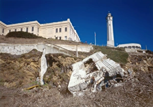 ALCATRAZ, c1980. Southwest corner of the Alcatraz Federal Penitentiary cellhouse ALCATRAZ, c1980. Southwest corner of the Alcatraz Federal Penitentiary cellhouse