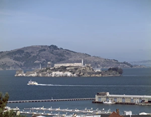 ALCATRAZ, c1998. Alcatraz Island viewed from across San Francisco Bay, with the ALCATRAZ, c1998. Alcatraz Island viewed from across San Francisco Bay, with the