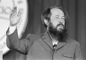 ALEXANDER SOLZHENITSYN (1918-2008). Russian writer. Speaking at a meeting of the AFL-CIO ALEXANDER SOLZHENITSYN (1918-2008). Russian writer. Speaking at a meeting of the AFL-CIO