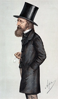 ALFRED TENNYSON (1809-1892). English poet. Caricature lithograph, 1871, from 'Vanity Fair,' after a watercolor drawing by 'Ape' (Carlo Pellegrini, 1839-1889) ALFRED TENNYSON (1809-1892). English poet. Caricature lithograph, 1871, from 'Vanity Fair,' after a watercolor drawing by 'Ape' (Carlo Pellegrini, 1839-1889)